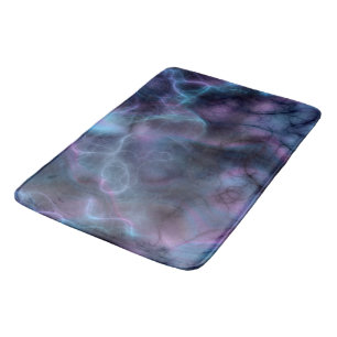 Tapete De Banheiro abstrato de mármore roxo e azul-turquesa