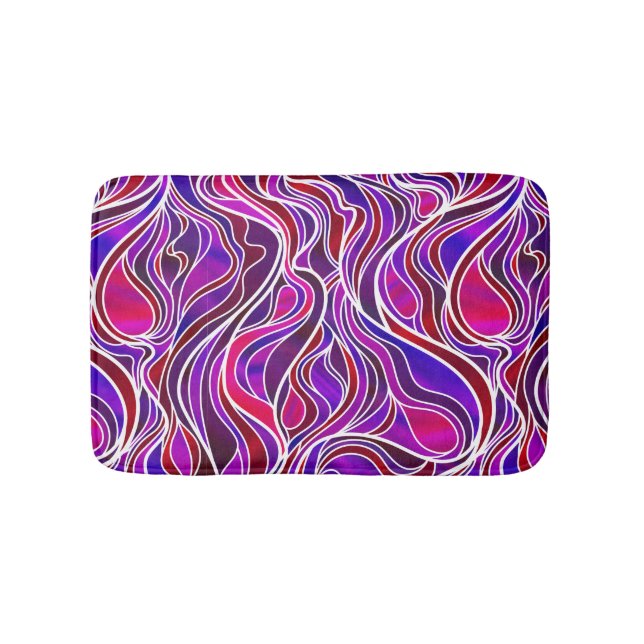 Tapete De Banheiro Abstrato de vidro roxo (frente)