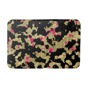 Tapete De Banheiro Abstrato Dourado preto do rosa quente do brilho