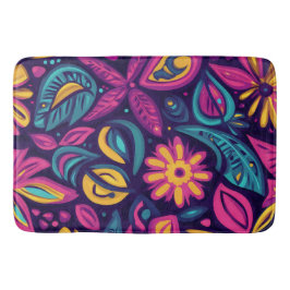 Tapete De Banheiro Abstrato Floral Boho colorido 6