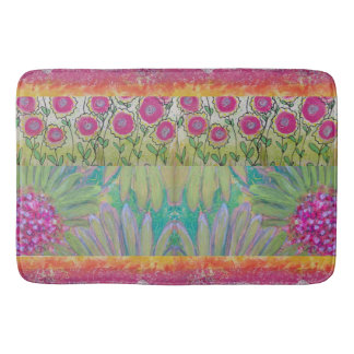 Tapete De Banheiro Abstrato Floral Rosa-2 Bath Mat