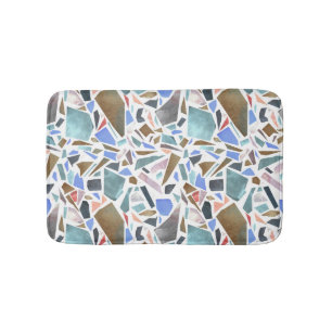 Tapete De Banheiro Abstrato: fundo branco desenhado à mão.