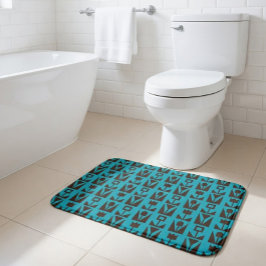 Tapete De Banheiro Abstrato Geométrico Azul Floral