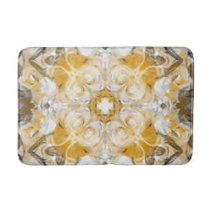 Tapete De Banheiro Abstrato mandala, ocre, amarelo, cinza, branco