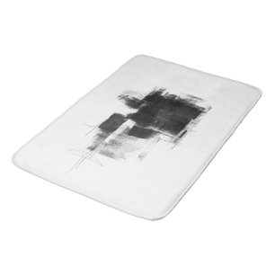 Tapete De Banheiro Abstrato mínimo preto e branco Art n.o 111