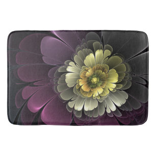 Tapete De Banheiro Abstrato Modern Purpur Khaki Cinza Flor Fractal