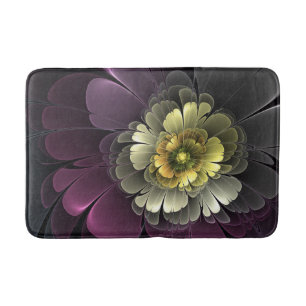 Tapete De Banheiro Abstrato Modern Purpur Khaki Cinza Flor Fractal