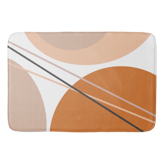 Tapete De Banheiro Abstrato moderno Geo Pastel Brown Cream Rosa (Frente)