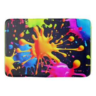 Tapete De Banheiro Abstrato Neon Paint Splash Trabalho de arte