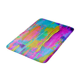 Tapete De Banheiro Abstrato Paleta Faca Pintura Bath Mat