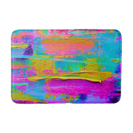 Tapete De Banheiro Abstrato Paleta Faca Pintura Bath Mat