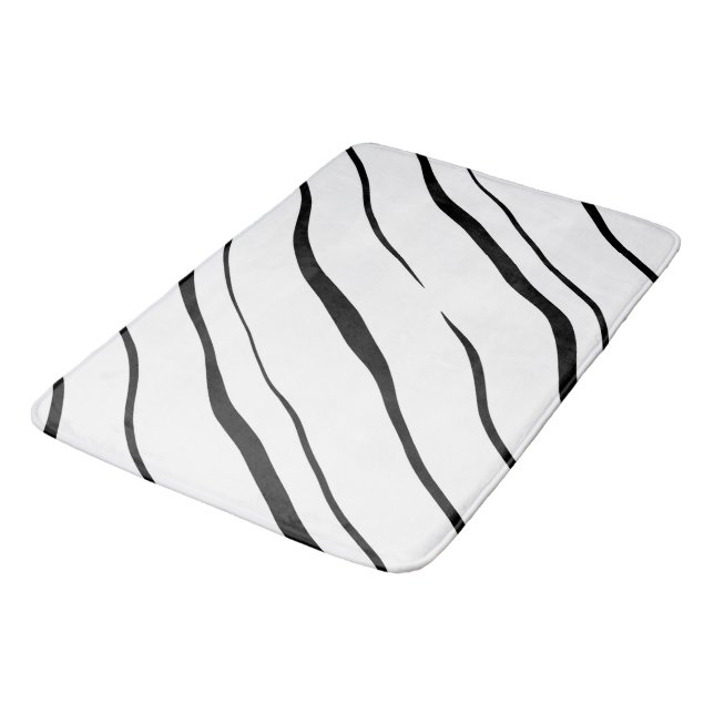 Tapete De Banheiro Abstrato preto e branco (Angulado)