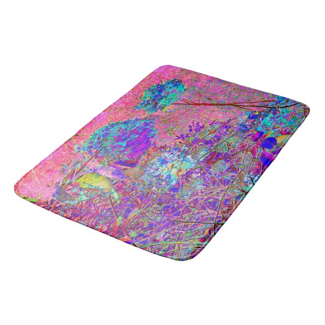 Tapete De Banheiro Abstrato púrpura e azul-hidrangea com magenta (Angulado)