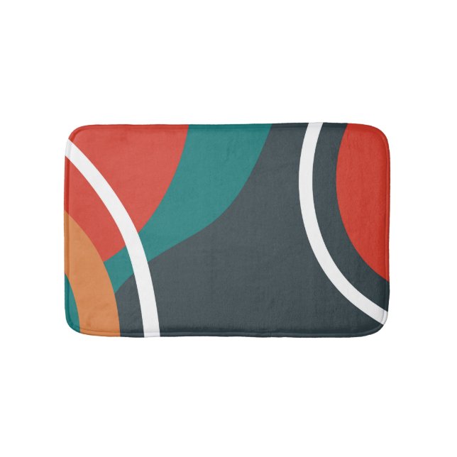 Tapete De Banheiro Abstrato retro cores arte de linha (frente)