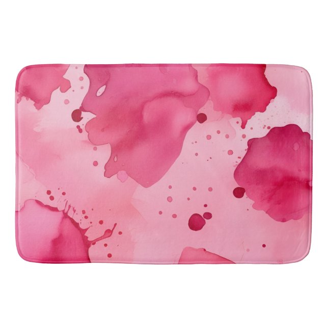 Tapete De Banheiro Abstrato Rosa sobre Rosa (Frente)