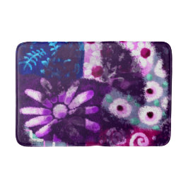 Tapete De Banheiro Abstrato - Sinal de Paz Hippie Art Purple Azul