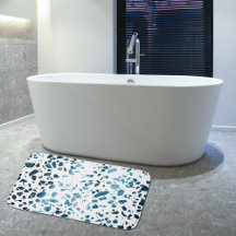Abstrato Terrazzo Mosaico Marinho e padrão azul cl
