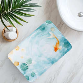 Tapete De Banheiro Abstrato Watercolor Koi Fish Serenity