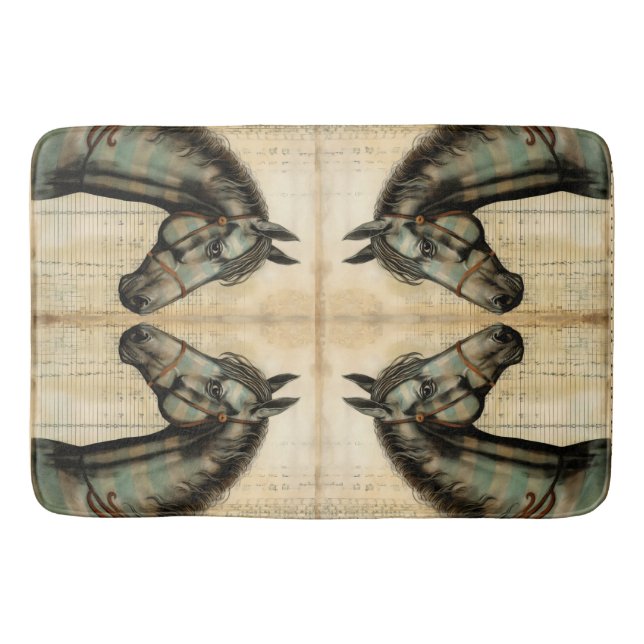 Tapete De Banheiro Acentos Escrevados de Equina Harmonia (Frente)