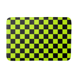 Tapete De Banheiro Acid green black checkerboard pattern