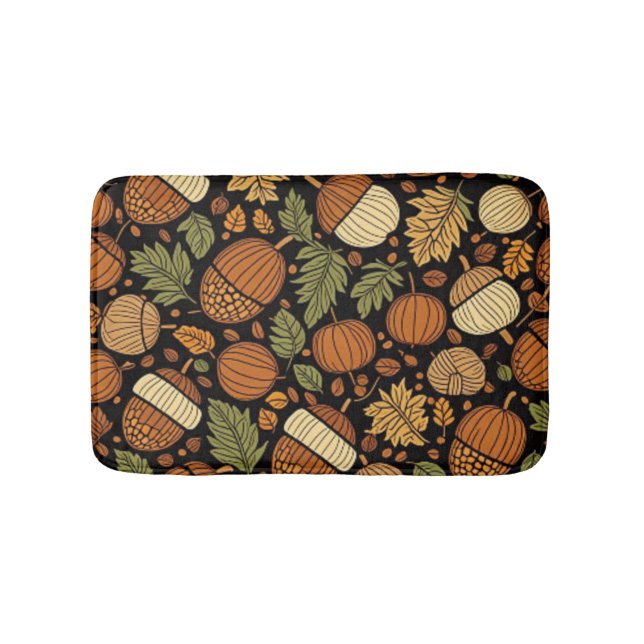 Tapete De Banheiro Acorn Pattern Harvest Day Bath Mat (frente)