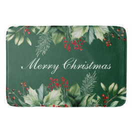 Tapete De Banheiro Adornos de Natal Verdejante