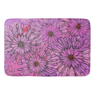 Tapete De Banheiro África Daisy Cape Daisies Flores Rosa Arte Floral