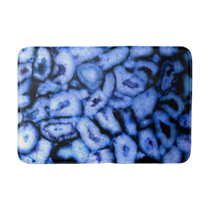 Tapete De Banheiro Agate de quartzo azul, Geodes azuis, padrão de abs