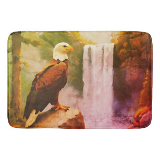 Tapete De Banheiro Aged oil pastel of Bald Eagle