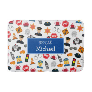 Tapete De Banheiro Agente de Polícia do Little Boy Pattern Bath Mat