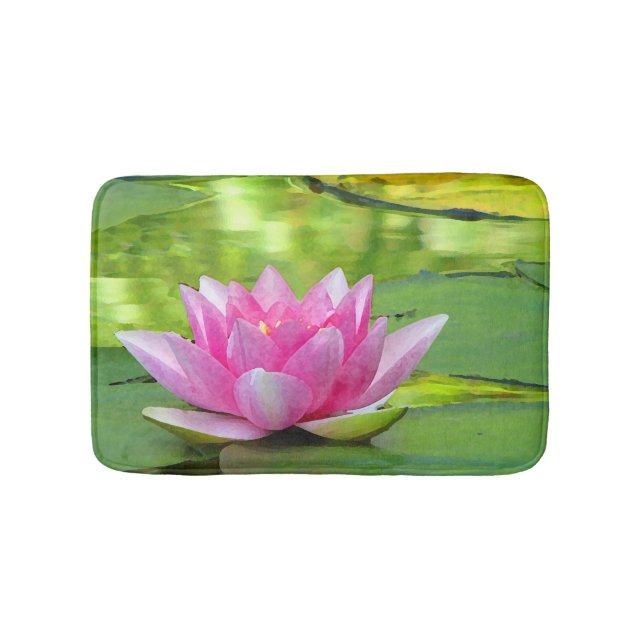 Tapete De Banheiro Água Lily Lotus Flower Bath Mats (frente)