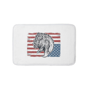 Tapete De Banheiro Águia Patriótica Bandeira Americana Gravura Vintag
