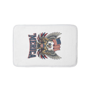Tapete De Banheiro Águia Patriótica Merica Camisa Vintage Vetor Desig