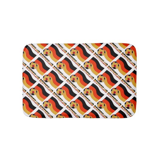 Tapete De Banheiro Alemanha Sinalizador e Cinza da bola de futebol (frente)