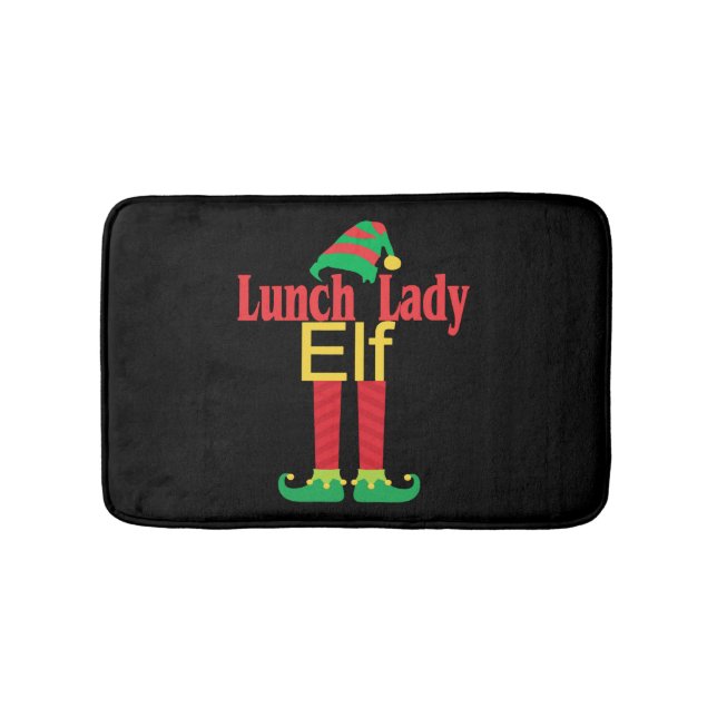 Tapete De Banheiro Almoço de Natal Lady Elf Com Chapéu E Feriado G (frente)