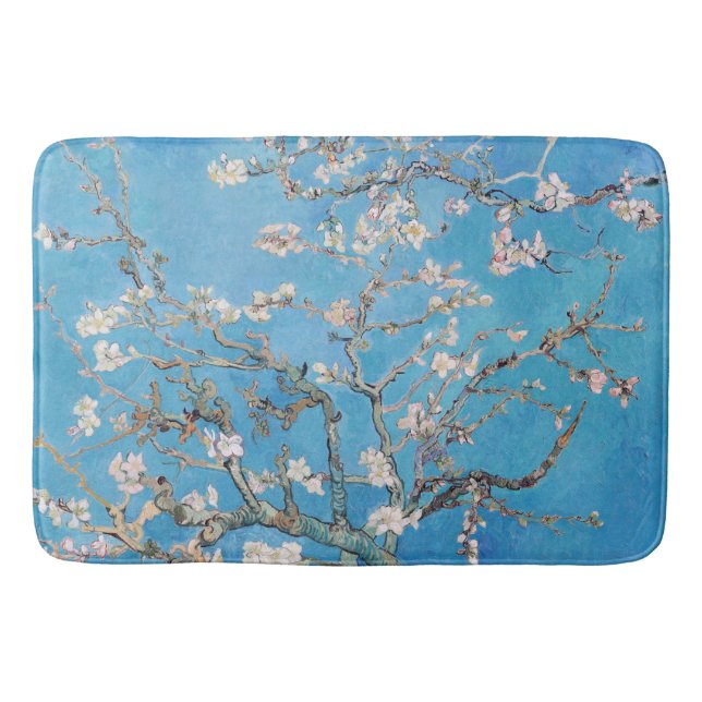 Tapete De Banheiro Almond Blossoms Blue Vincent van Gogh Art Painting (Frente)