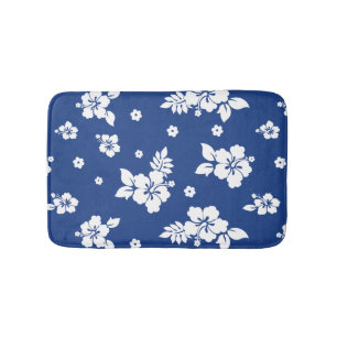 Tapete De Banheiro Aloha Blue Classic Hawaiian Padrão Invisível