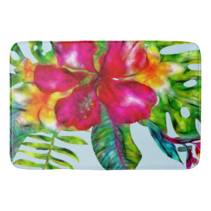 Tapete De Banheiro Aloha Brilho Elétrico Pop Tropical Floral