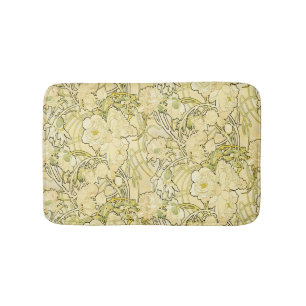 Tapete De Banheiro Alphonse Mucha Peonias Padrão Floral Art Nouveau