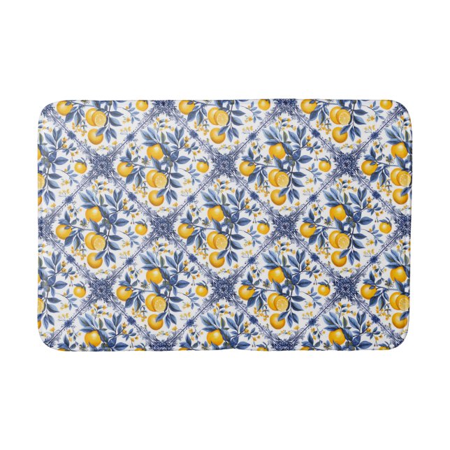 Tapete De Banheiro 💙 💛 Amalfi Citrus Azulejo (Frente)