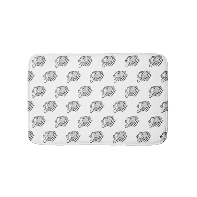 Tapete De Banheiro amante de os animais de foto-cão desenhado pela mã (frente)