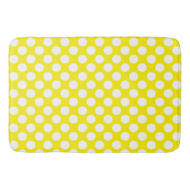 Tapete De Banheiro Amarelo Brilhante: Padrão de Bolinhas branco grand