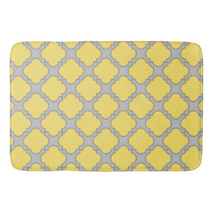 Tapete De Banheiro Amarelo quatrefoil e cinza