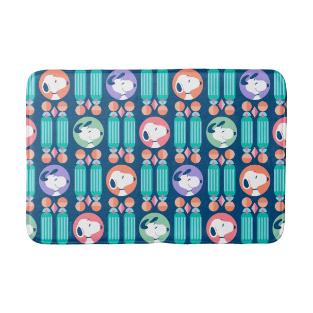 Tapete De Banheiro Amendoins | Padrão de Sonhos de Deco Azul Escuro d (Frente)