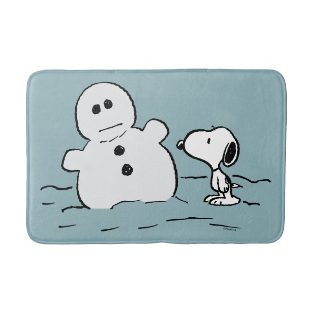 Tapete De Banheiro Amendoins | Snoopy constrói um boneco de neve (Frente)