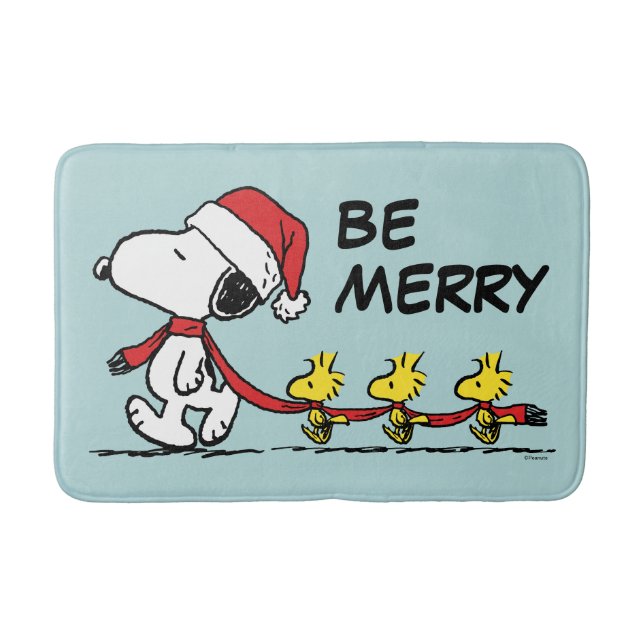 Tapete De Banheiro Amendoins | Snoopy & Friends Winter Scarf (Frente)
