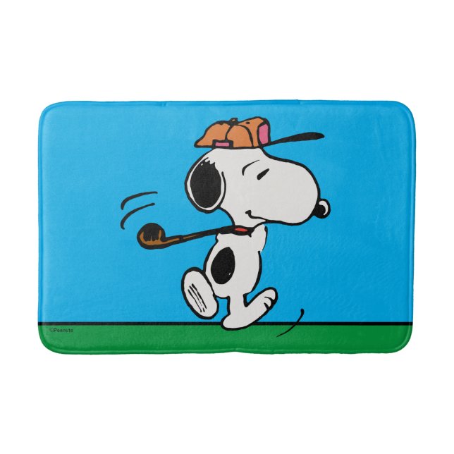 Tapete De Banheiro Amendoins | Snoopy Golf Swing (Frente)