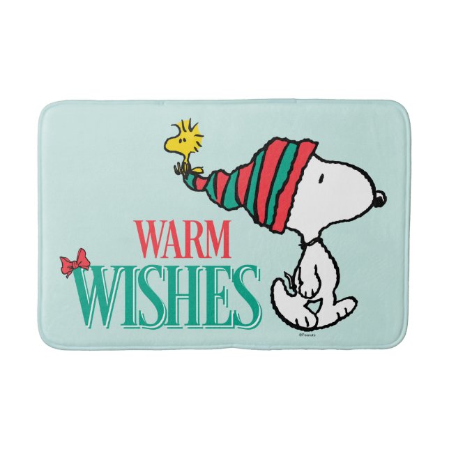 Tapete De Banheiro Amendoins | Snoopy & Woodstock Warm Wish (Frente)