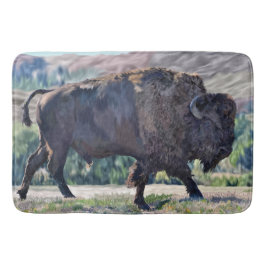 Tapete De Banheiro American Bison Roaming no Grassland Setting