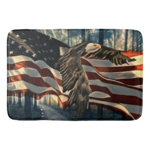 Tapete De Banheiro American Flag Bald Eagle